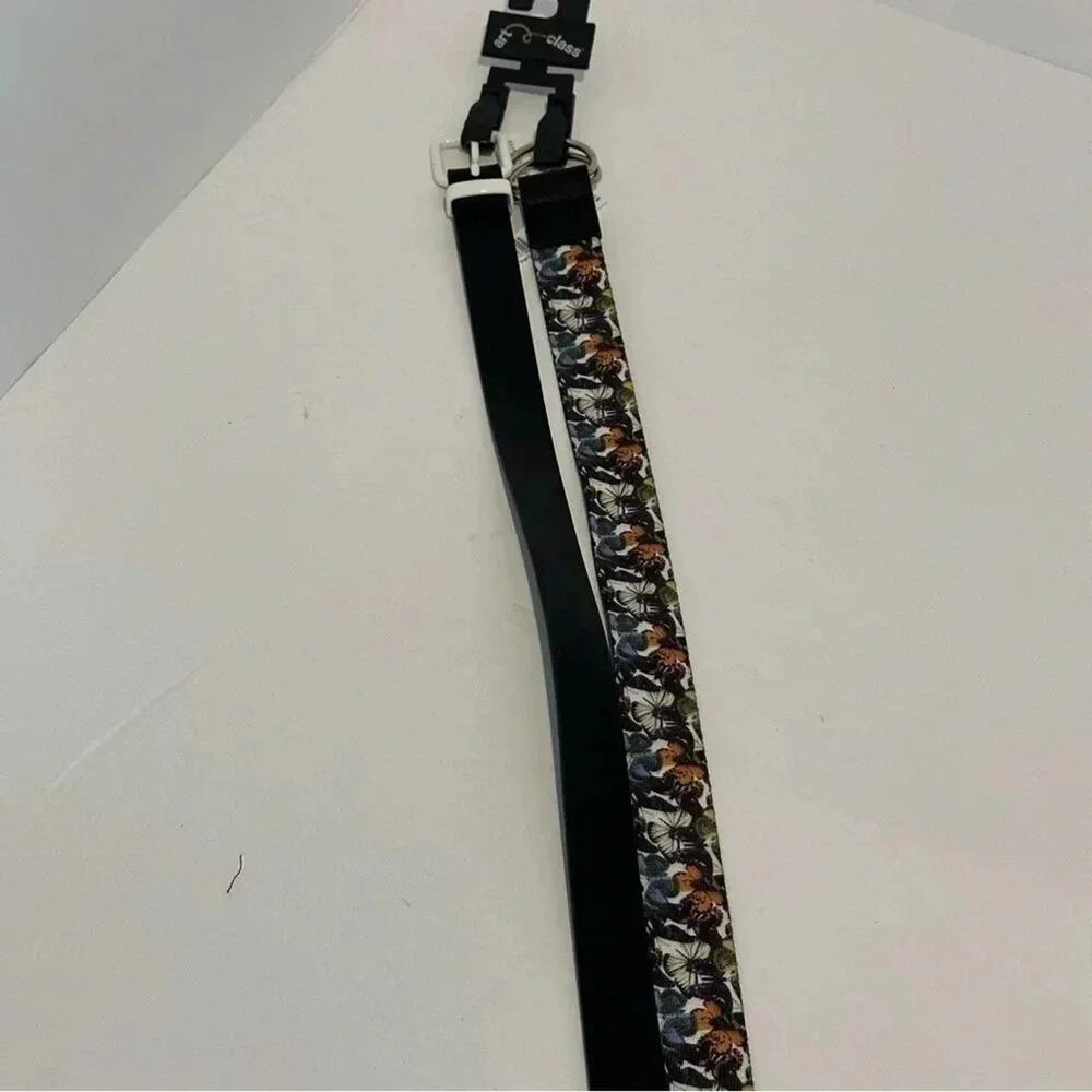 Art class butterfly belt, and black little white flowers, belt size extra large